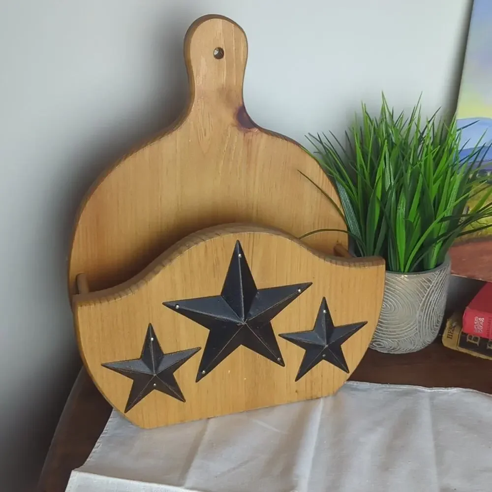 Primitive Barn Star Wall Plate Rack Shelf Farmhouse Rack Tabletop/Wall Mount
